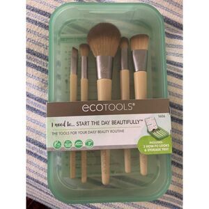 EcoTools 6 Pieces Makeup Brush Set Travel Friendly With Bonus Storage Case